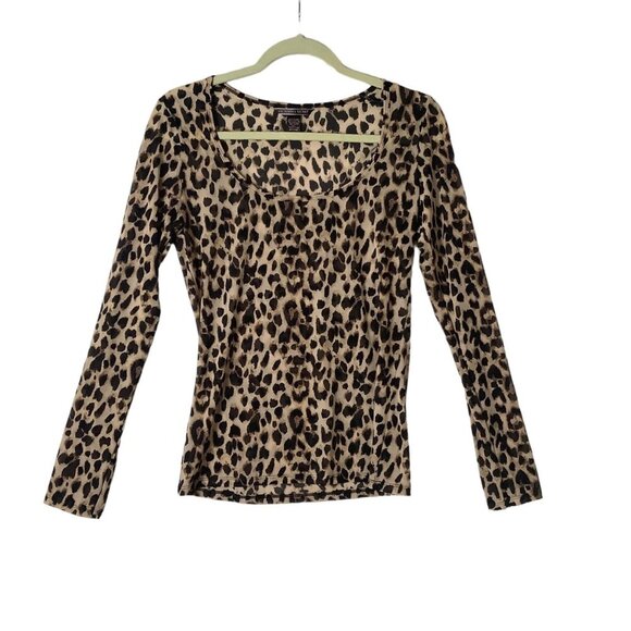 Victoria’s Secret Tops - Victoria’s Secret Scoop Leopard Animal Print Fitted Blouse Shirt Women Medium